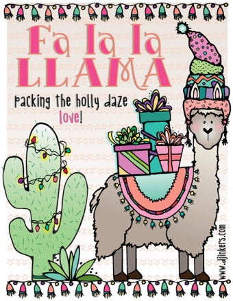 Cute llama Christmas clip art by DJ Inkers