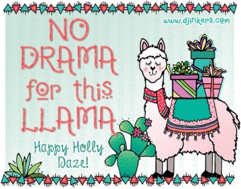 No drama llama holiday clip art by DJ Inkers