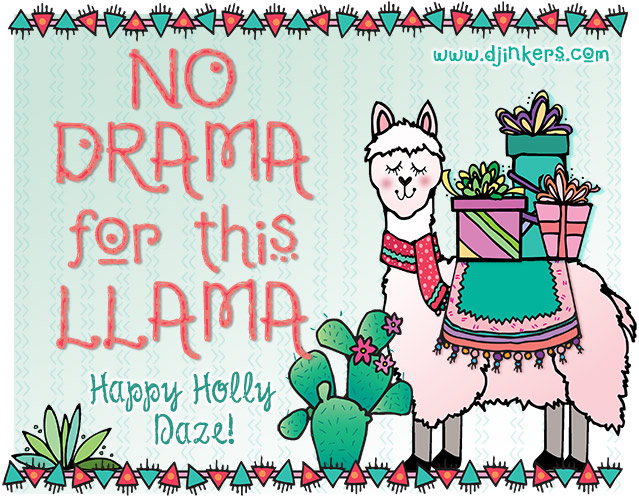 No drama llama holiday clip art by DJ Inkers