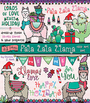 Fala Lala Llama Holiday Clip Art Download