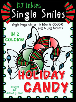 Holiday Candy - Single Smiles Clip Art Image