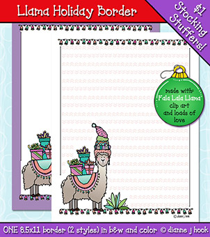 Llama Holiday Clip Art Border Download