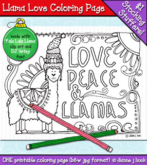 Llama Coloring Page