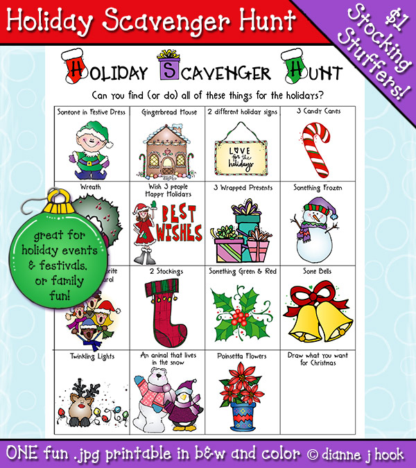 Holiday Scavenger Hunt Printable Download