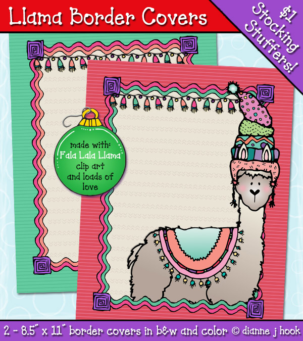 Llama Clip Art Border Covers Download
