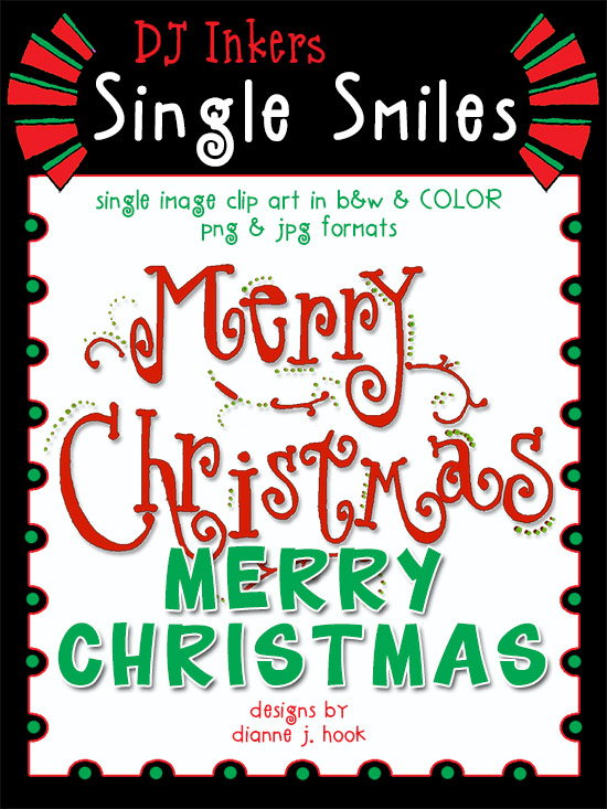 Merry Christmas - Single Smiles Clip Art Image