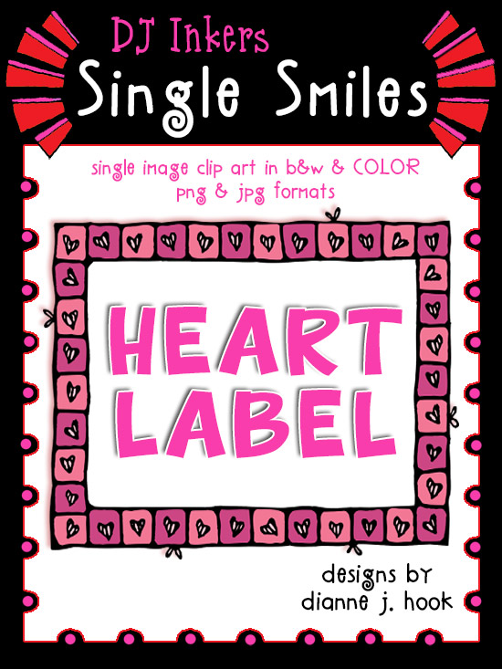 Heart Label - Single Smiles Clip Art Image