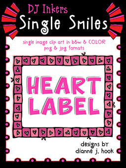 Heart Label - Single Smiles Clip Art Image