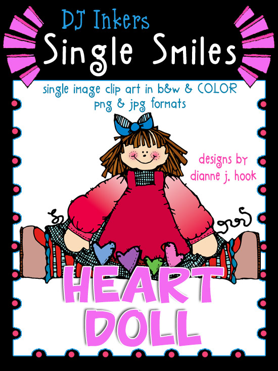 Heart Doll - Single Smiles Clip Art Image