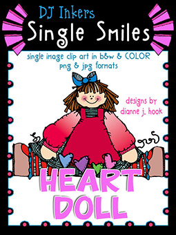 Heart Doll - Single Smiles Clip Art Image