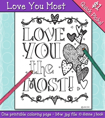 Love You Most Printable Coloring Page