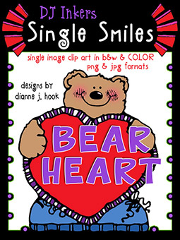 Bear Heart - Single Smiles Clip Art Image