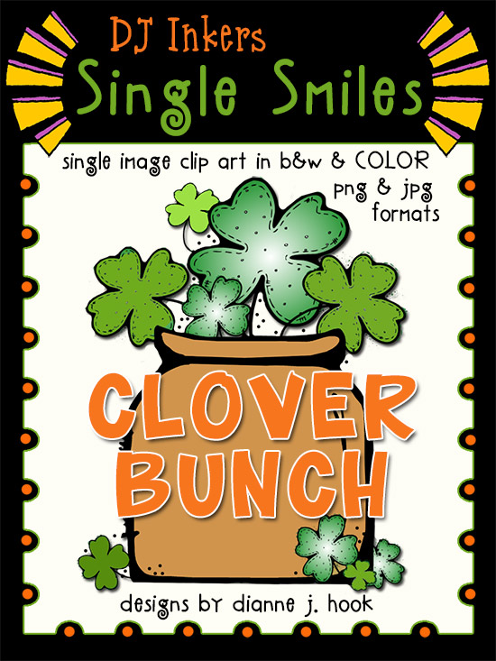 Clover Bunch - Single Smiles Clip Art Image