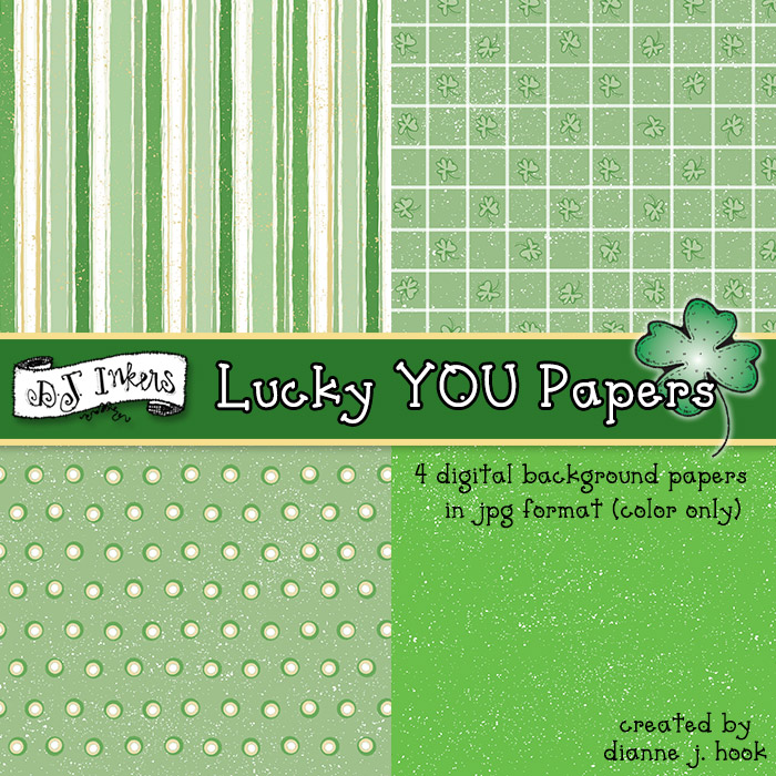 Lucky You digital background papers for spring and St. Patrick's Day by DJ Inkers