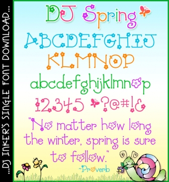 DJ Spring font flower lettering by DJ Inkers