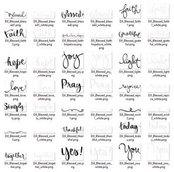 Blessed Brush Words Clip Art Download