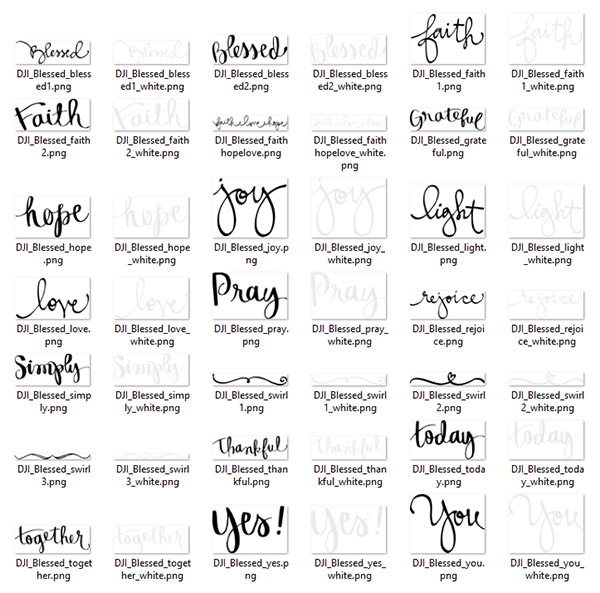 Blessed Brush Words Clip Art Download