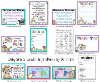 Baby Shower Bundle Printables and Activities Download