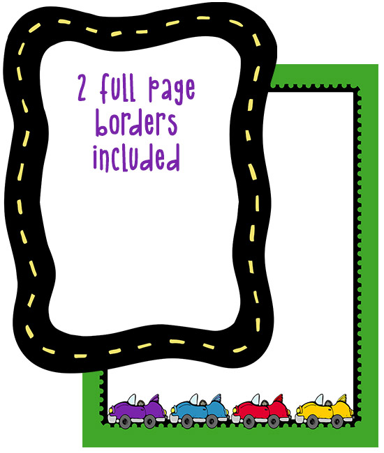 Critters in Colorful Cars Clip Art Download