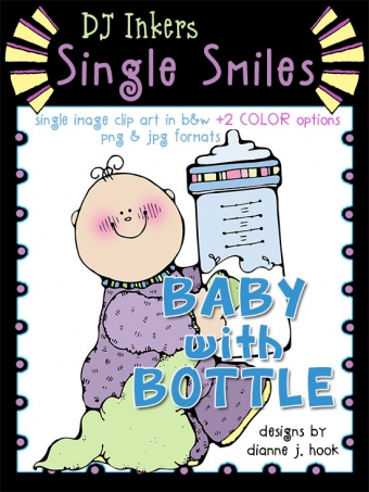 Baby with Bottle - Single Smiles Clip Art Image