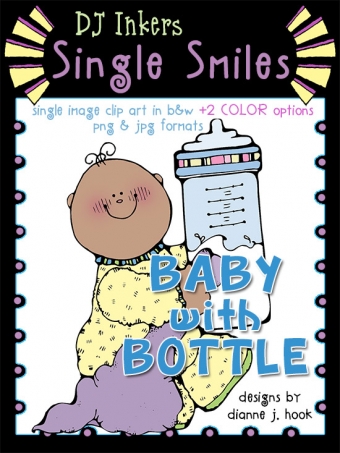 Baby with Bottle - Single Smiles Clip Art Image