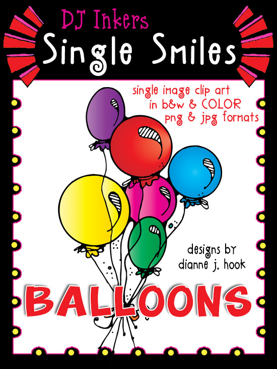 Balloons - Single Smiles Clip Art Image