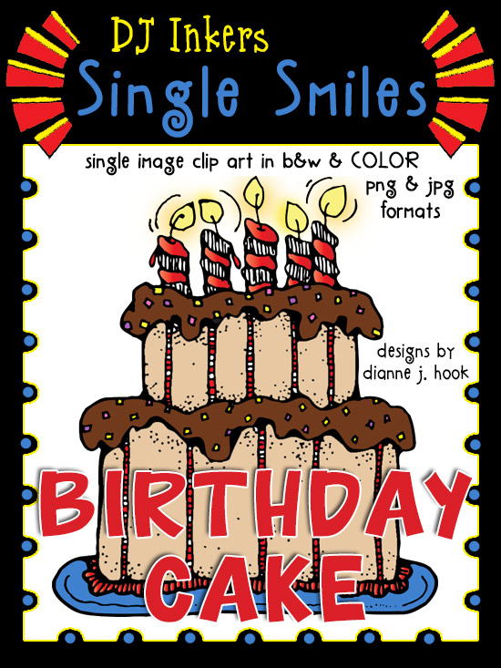 Birthday Cake - Single Smiles Clip Art Image