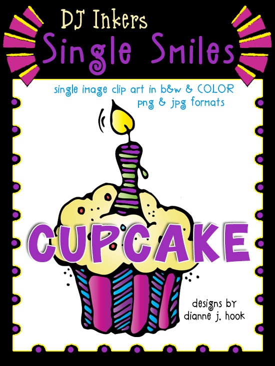 Cupcake - Single Smiles Clip Art Image