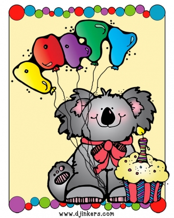 Party Balloons - Single Smiles Clip Art Image