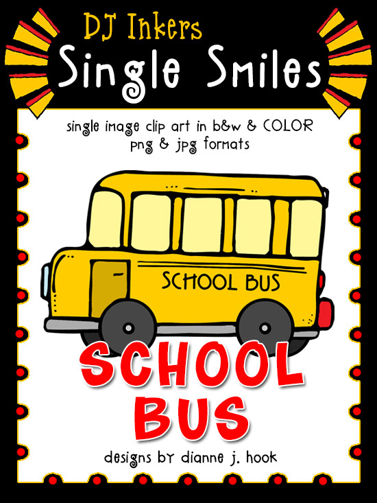 School Bus - Single Smiles Clip Art Image