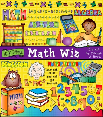 Math Wiz clip art is perfect for teachers, math worksheets, centers, home school and more.