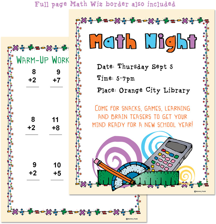 Fun clip art border for math class by DJ Inkers