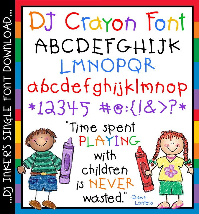 Help kids practice handwriting with this great font by DJ Inkers