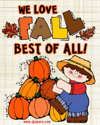 We love fall best of all! Made with kids clip art for autumn by DJ Inkers.