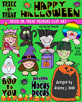 Trick or Treat - Halloween Peekers Clip Art Download