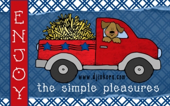 Enjoy simple pleasures little red truck clip art by DJ Inkers
