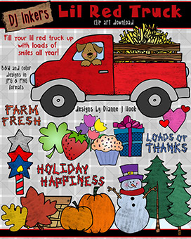 Little Red Truck Clip Art Download