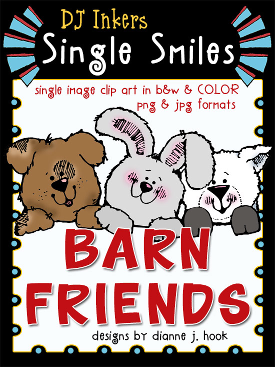 Barn Friends - Single Smiles Clip Art Image
