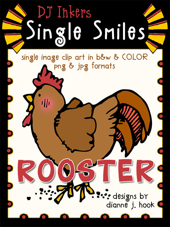 Rooster - Single Smiles Clip Art Image