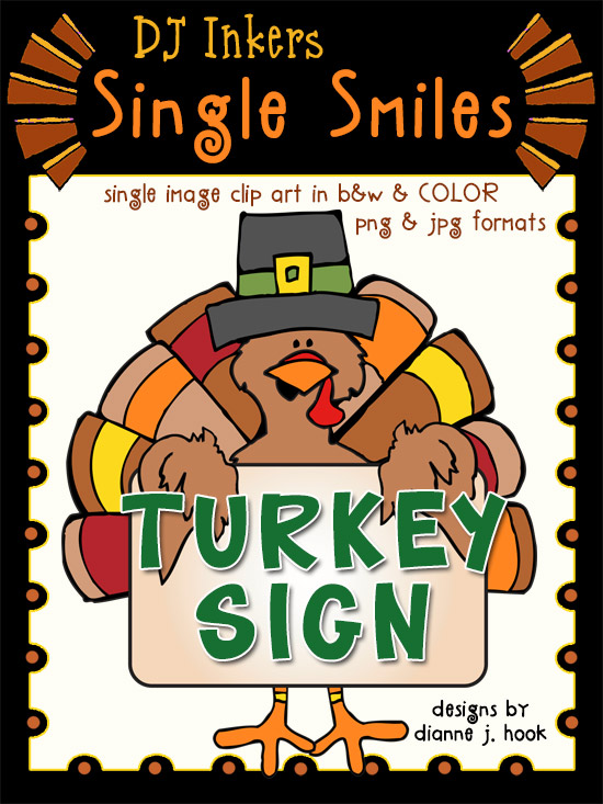 Turkey Sign - Single Smiles Clip Art Image