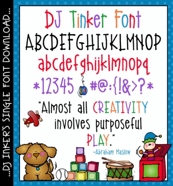 Our DJ Tinker font offers simple and playful text for your creations -DJ Inkers
