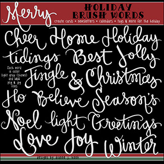 Holiday Brush Words - Christmas Clip Art Download