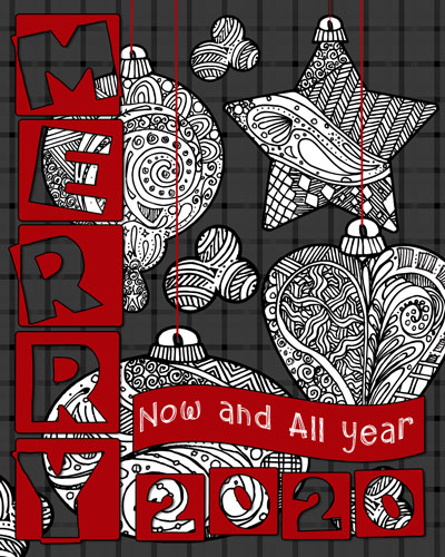 Merry Little Block Words Clip Art Download