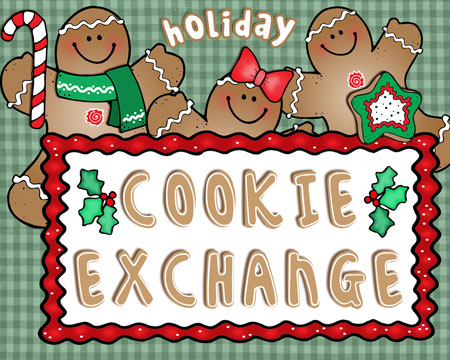 Cute holiday cookie exchange party clip art by DJ Inkers