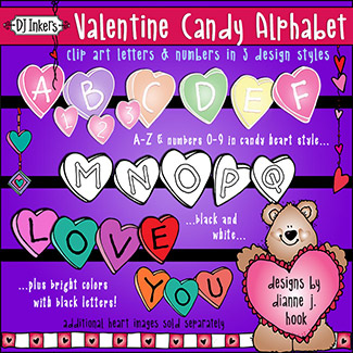 Valentine Candy Clip Art Alphabet Download