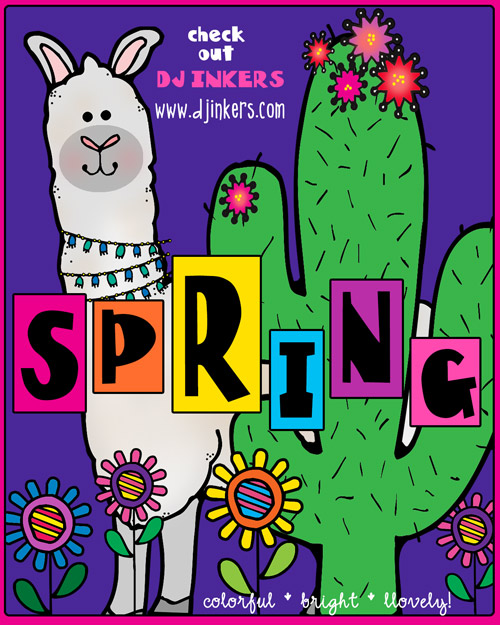 Lovely Llamas Spring Mountain Clip Art Download