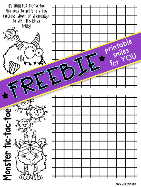 Monster Tic-Tac-Toe Printable Freebie