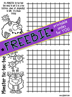 Monster Tic-Tac-Toe Printable Freebie