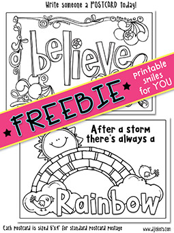 Printable Postcards - Coloring Activity Freebie