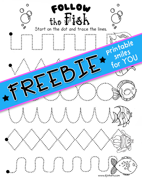 Follow the Fish - Printable Tracing Activity Freebie